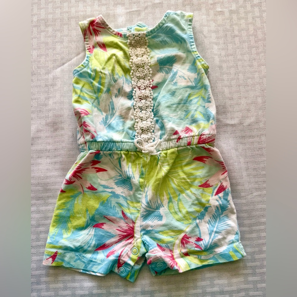 Carter’s Tropical Floral Romper 6M Baby Girl Summer / Vacation Outfit